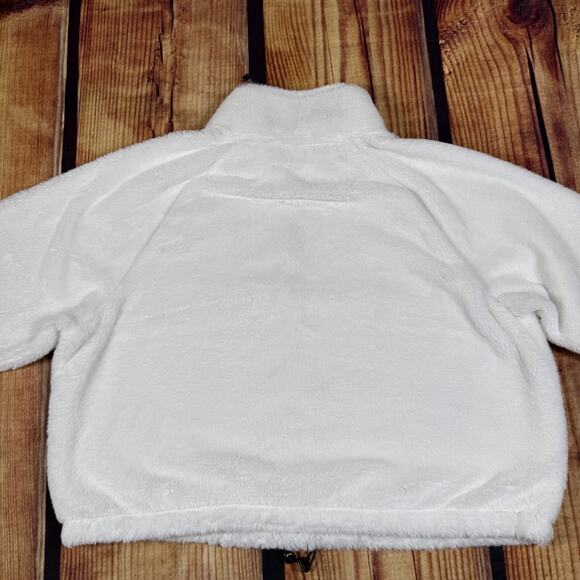 Calvin Klein Performance Jacket Women XXL White Cropped Pullover 1/4 Zip Hi Pile - Picture 7 of 10